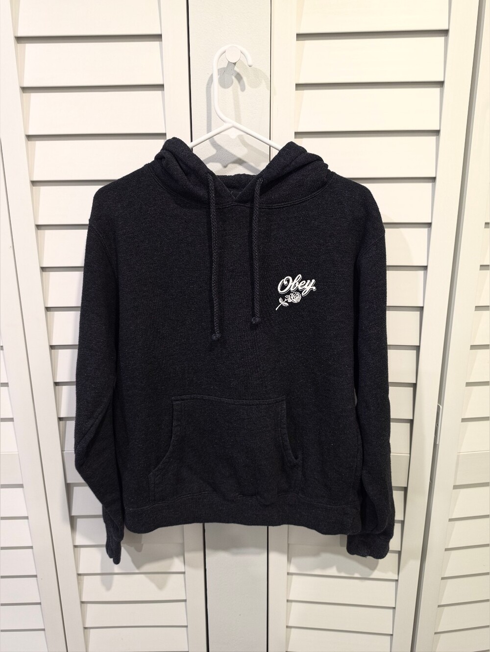 Obey Propoganda Rose - Black Pullover Hoodie Sz. L
